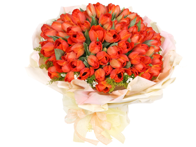 Florist Flower Bouquet - Big Orange (99 Tulips Bouquet) - P0658 Photo