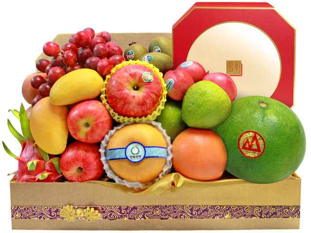 Mid-Autumn Gift Hamper - Mid Autumn Peninsula Moon Cake With Premium Fruit Hamper FH102 - L139545 Photo