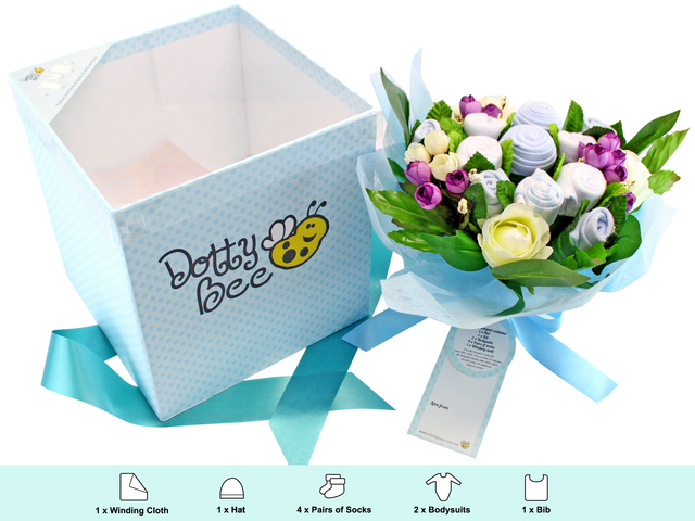 New Born Baby Gift - Dotty Bee  Baby Gift Bouquet (Boy) - L116622 Photo