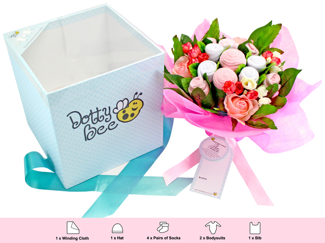 New Born Baby Gift - Dotty Bee  Baby Gift Bouquet (Girl) - L116618 Photo