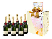 Wine n Food Hamper - Congrats Party Gift Champagne Moet &amp; Chandon Brut Imperial 750ml Case Offer (6 Bottles)  - HH0426A2